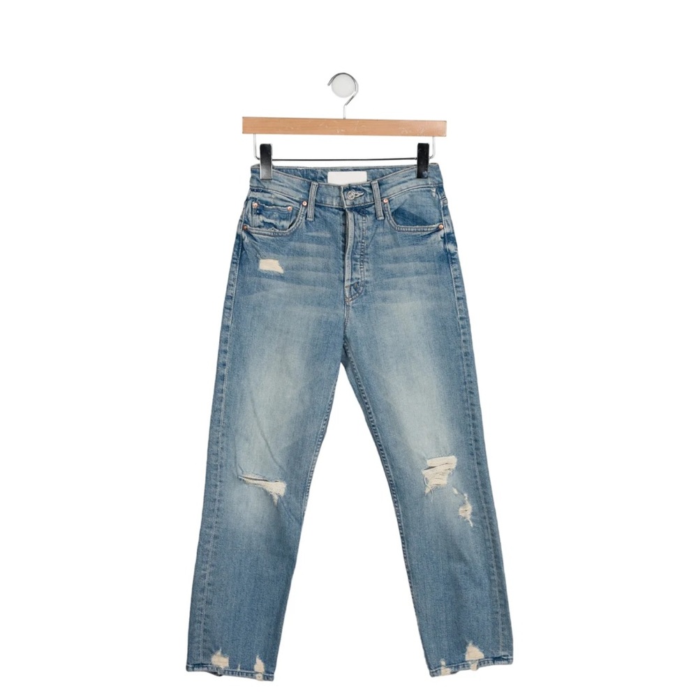 Distressed Blue Jeans
